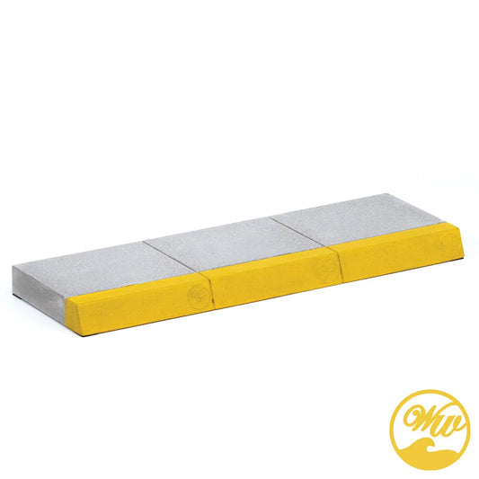 Sidewalk yellow curb- 3 slabs